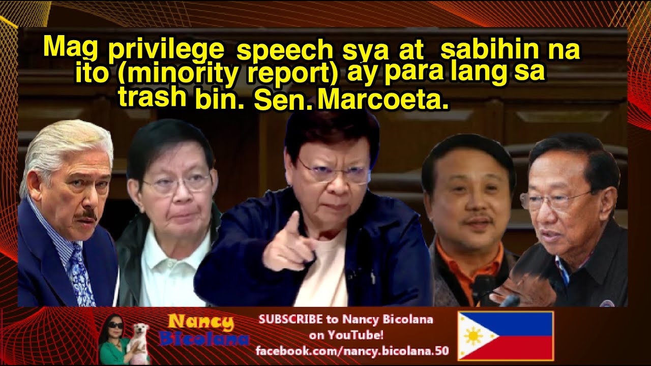 Kung basura ang minority report di basura din ang privilege speech nya per Senator Marcoleta.