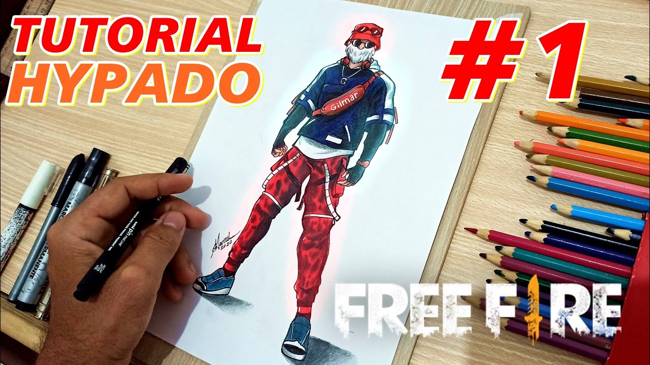 COMO DESENHAR A SKIN HYPADO FREE FIRE #1 - gambar free fire