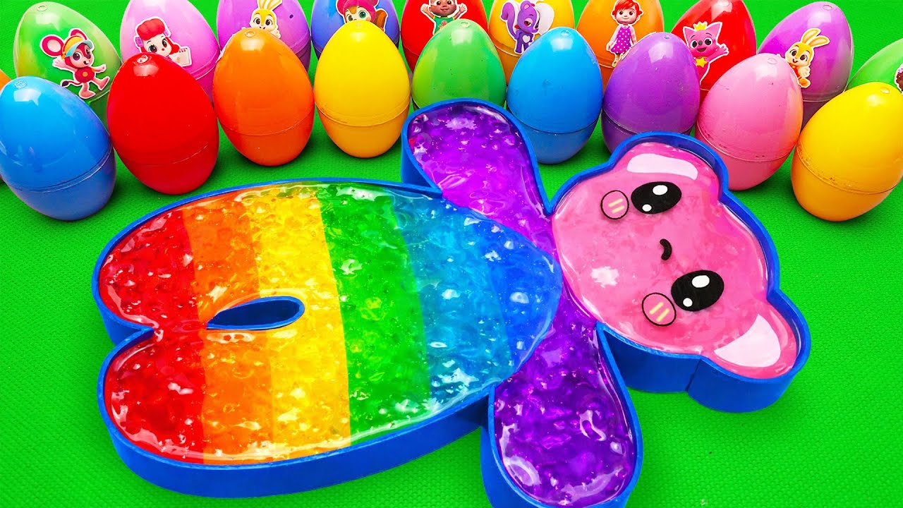Satisfying ASMR | How to make Gummy Bear Jelly Slime Bathtub by mixing Mystery Eggs CLAY Coloring