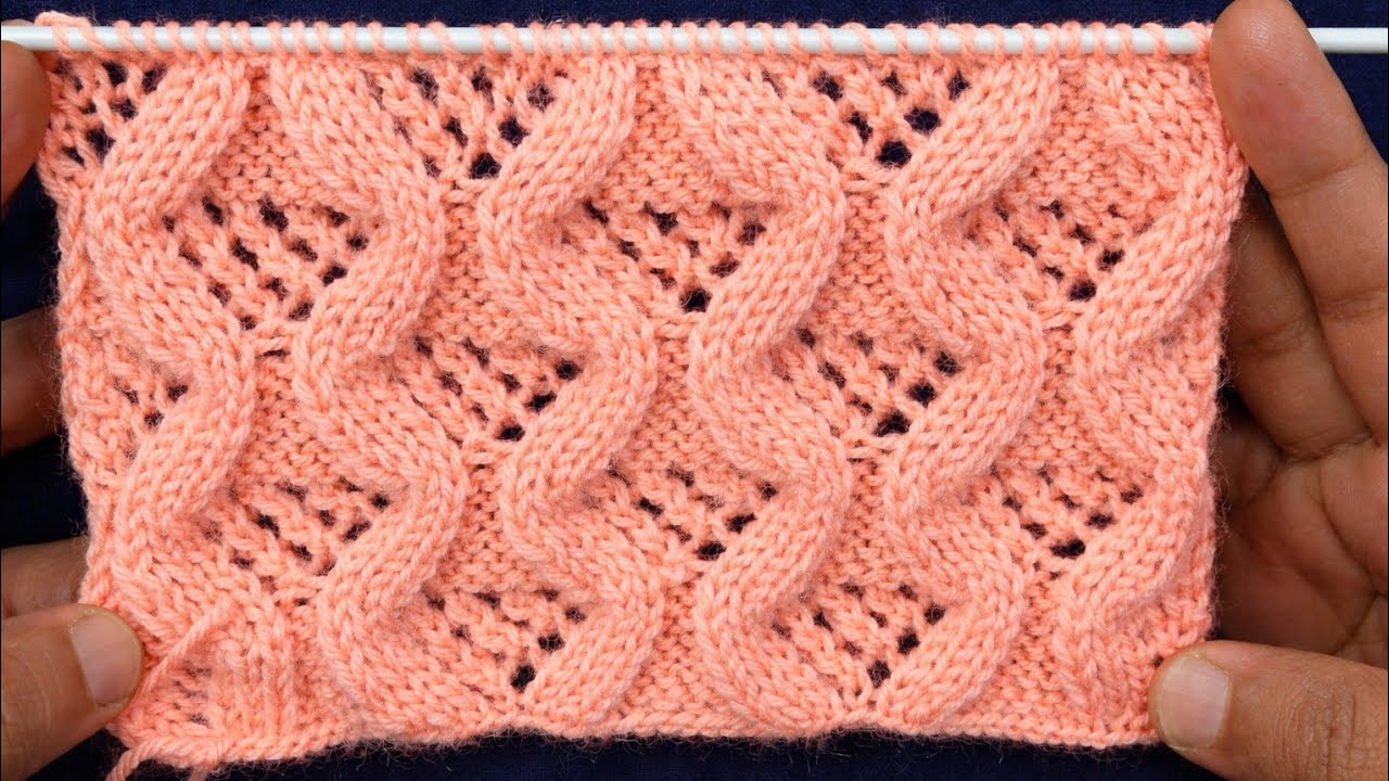 Elegant Twisted Cable Lace Knitting Pattern | Stylish Hand Knitting Design