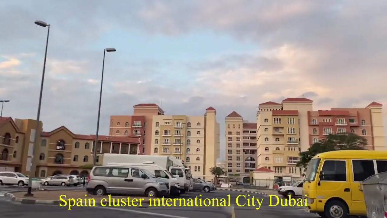 4K drive through Spain cluster in international city Dubai /nakheel community/viral video
