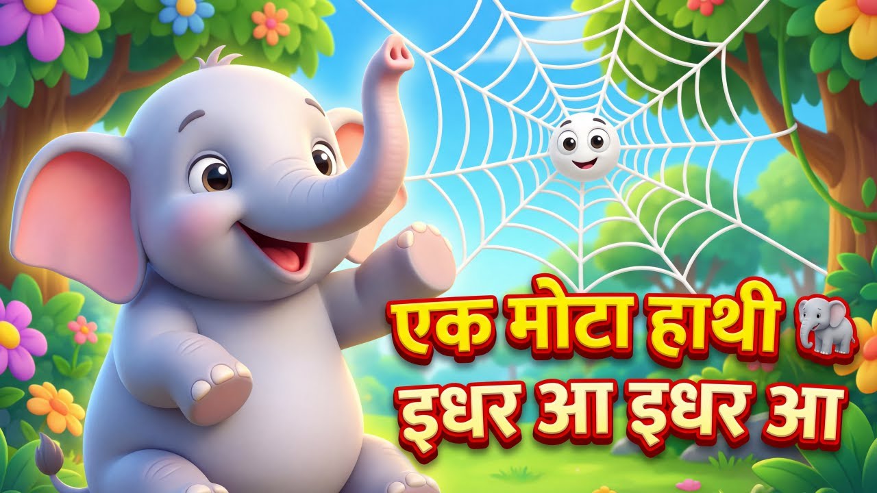 Ek Mota Hathi Jhoom Ke Chala | Popular Hindi Nursery Rhyme | Hathi Wala Song