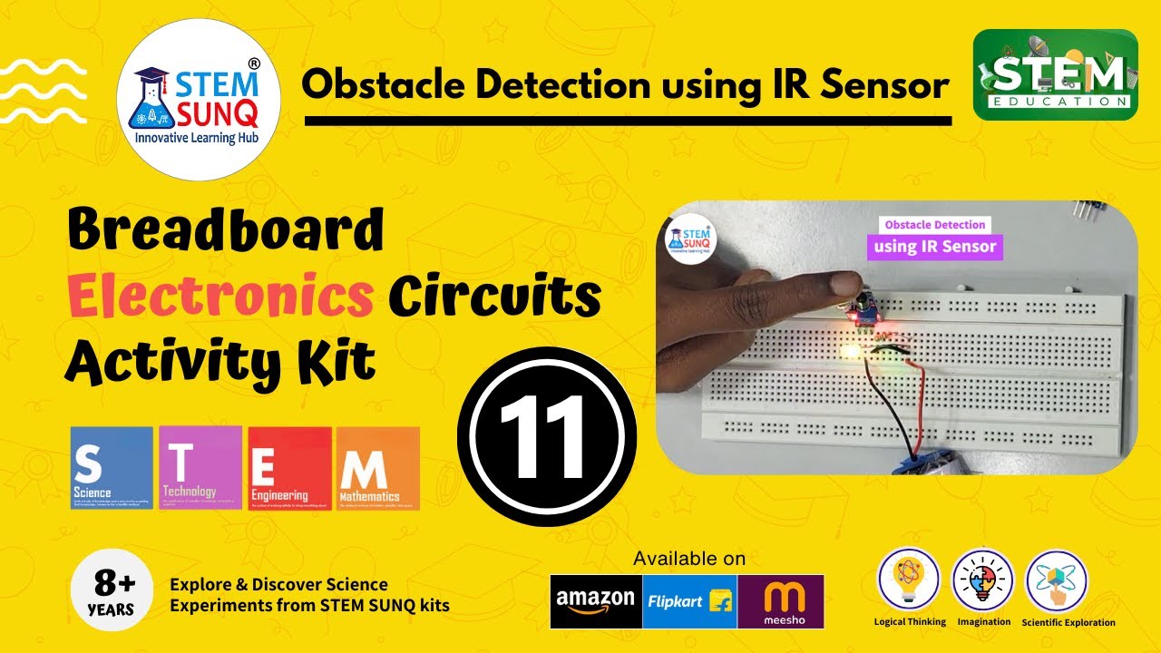 Obstacle Detection using IR Sensor | Easy Breadboard Project for Beginners!