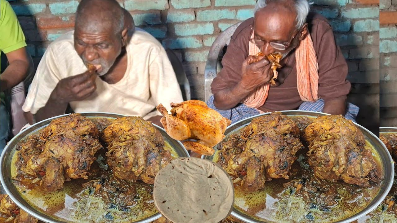 2 खड़ा मुर्गा 🐓 मसाला,5 रोटी खाओ 2500₹ का इनाम पाओ। Tandoori chicken curry 5 roti eating challenge.