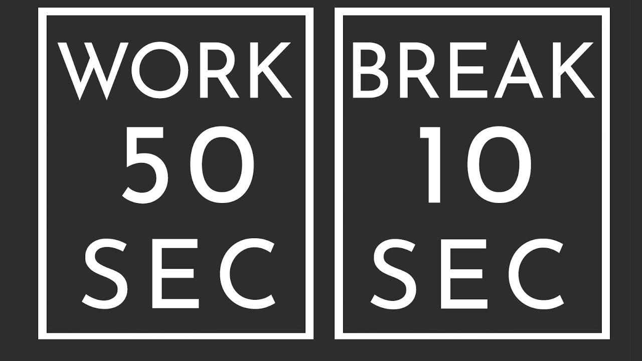 BEST SPORT INTERVAL TIMER - 50 sec Exercise / 10 sec Break / 20 Rounds / GYM TABATA HIT - TIMER
