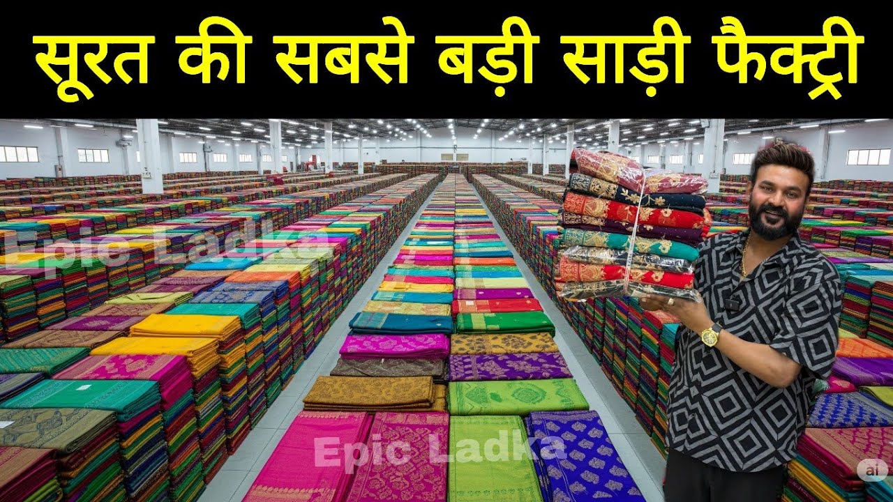 मात्र 65 रुपए से साड़ी | surat saree wholesale market / saree manufacturer designer saree