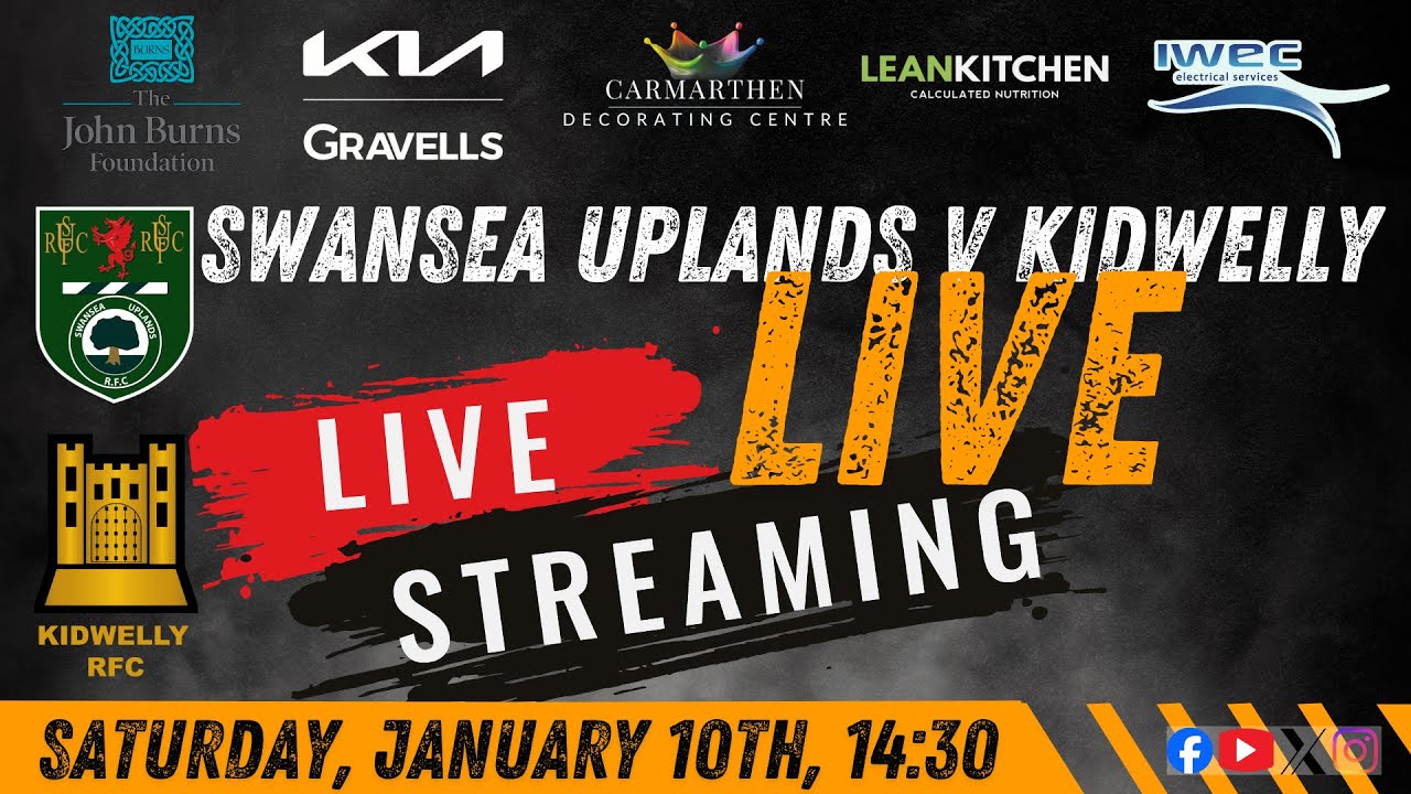 WRU Division 1 West - Swansea Uplands v Kidwelly - 10th January 2025 - 14:30