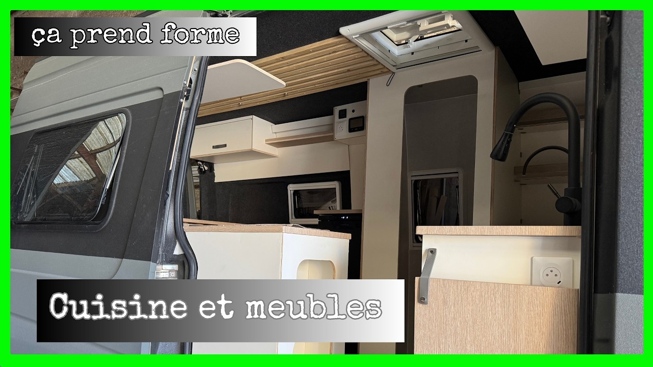 Am&eacute;nagement int&eacute;rieur Sprinter L2H2 : cr&eacute;ation meubles et installation de la cuisine compl&egrave;te