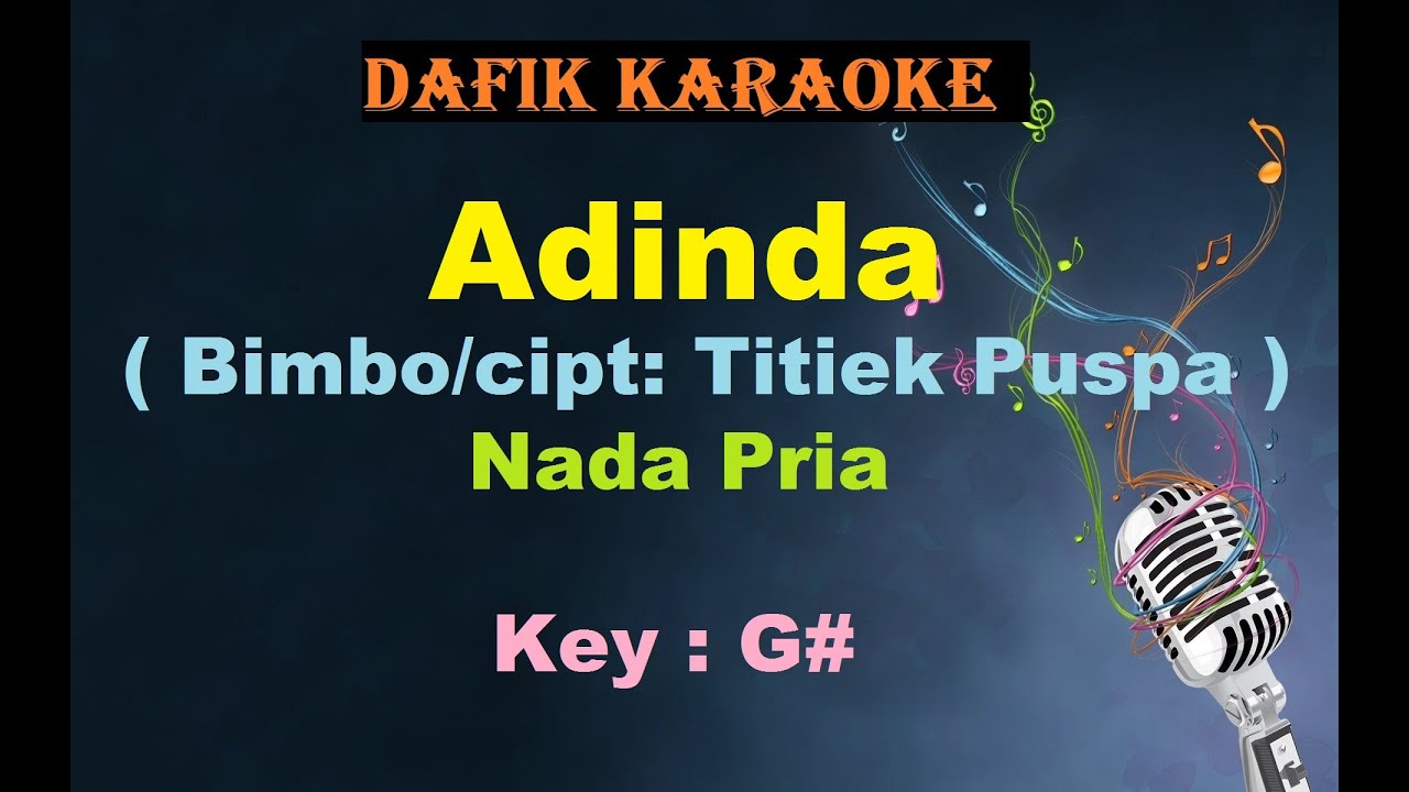 Adinda(Karaoke) Bimbo / Titiek Puspa Nada Pria /Cowok Male Key G# Tembang Kenangan Lagu Nostalgia