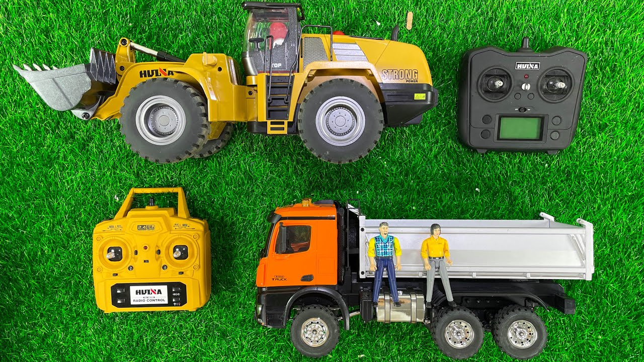 Unboxing Mobil Mainan RC Dumtruck Full Muatan Loader Besar . 