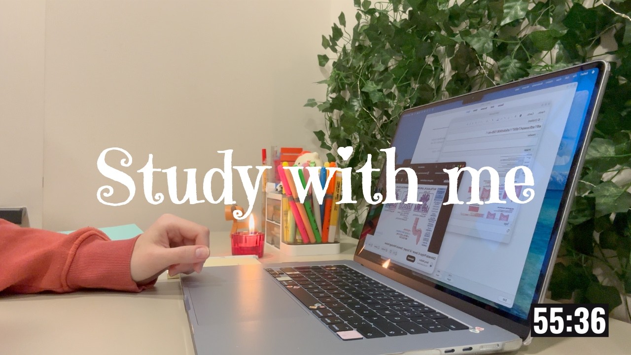 📚2 HOUR STUDY WITH ME | pomodoro 60/10 + rain sounds