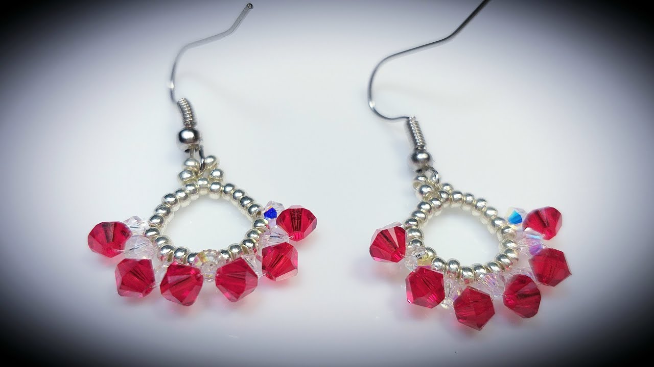 Bellos Aros de Cristal y Mostacillas...Clase #419!!!