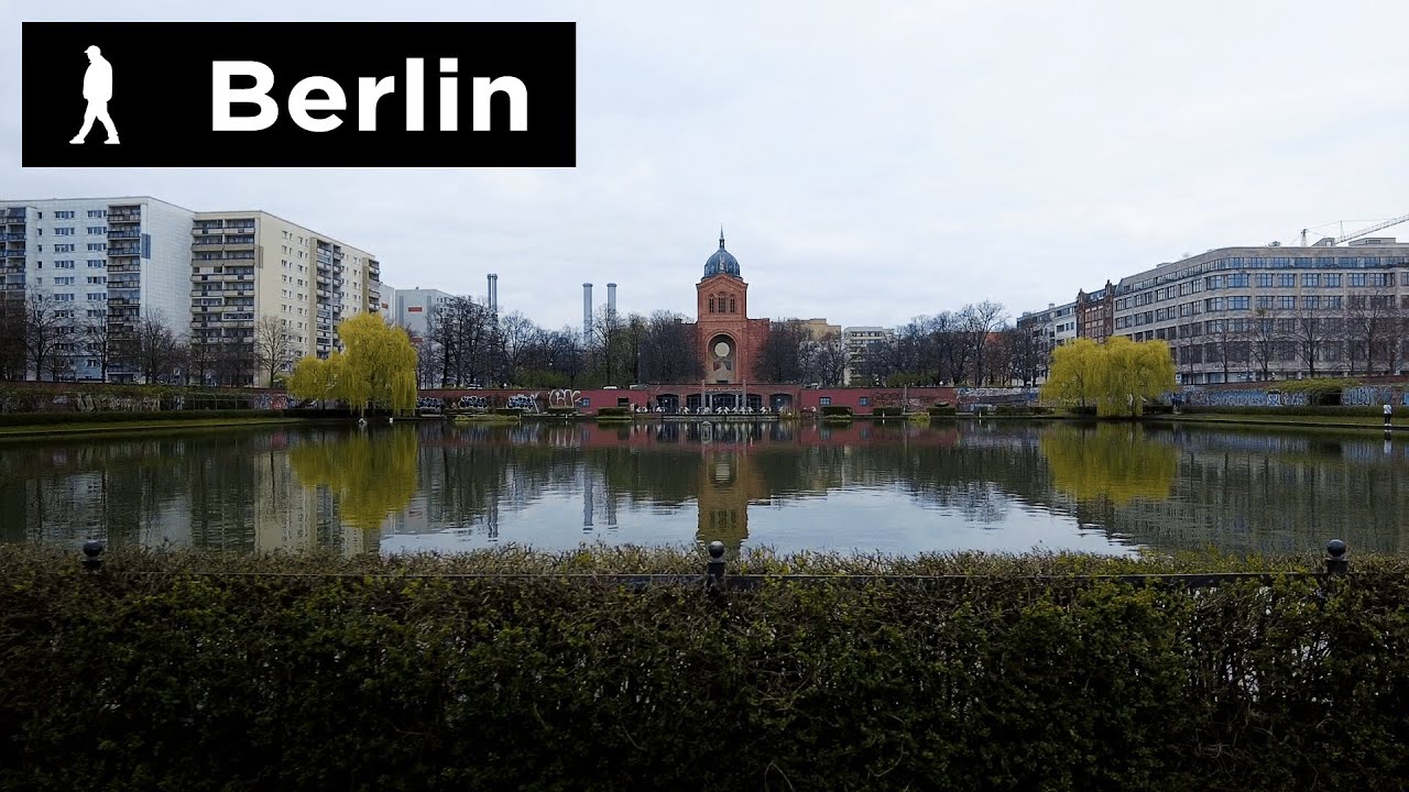 Berlin cloudy walk from Engelbecken to Kottbusser Tor | Outside Walker | 4k
