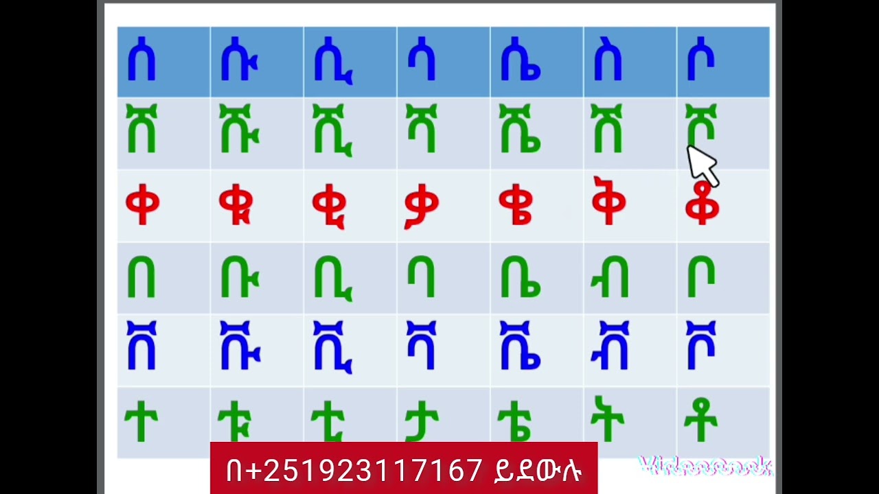ሙሉ ከሀ-ፐ የአማርኛ ፊደላትን በቀላሉ ማወቅ 