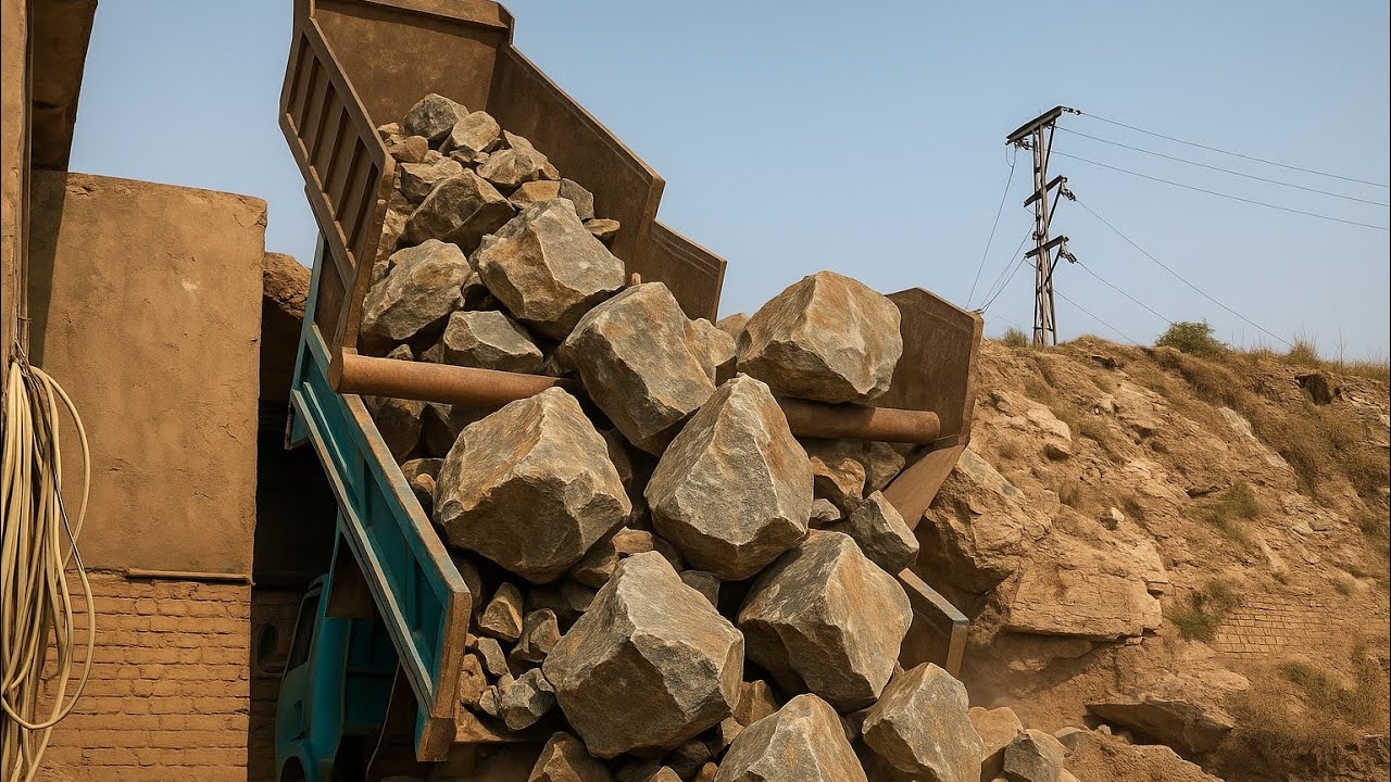 PLAYING with GIANT Rocks! ASMR Rock Quarry CRUSHING Operations - Primary Jaw Crusher in Action.