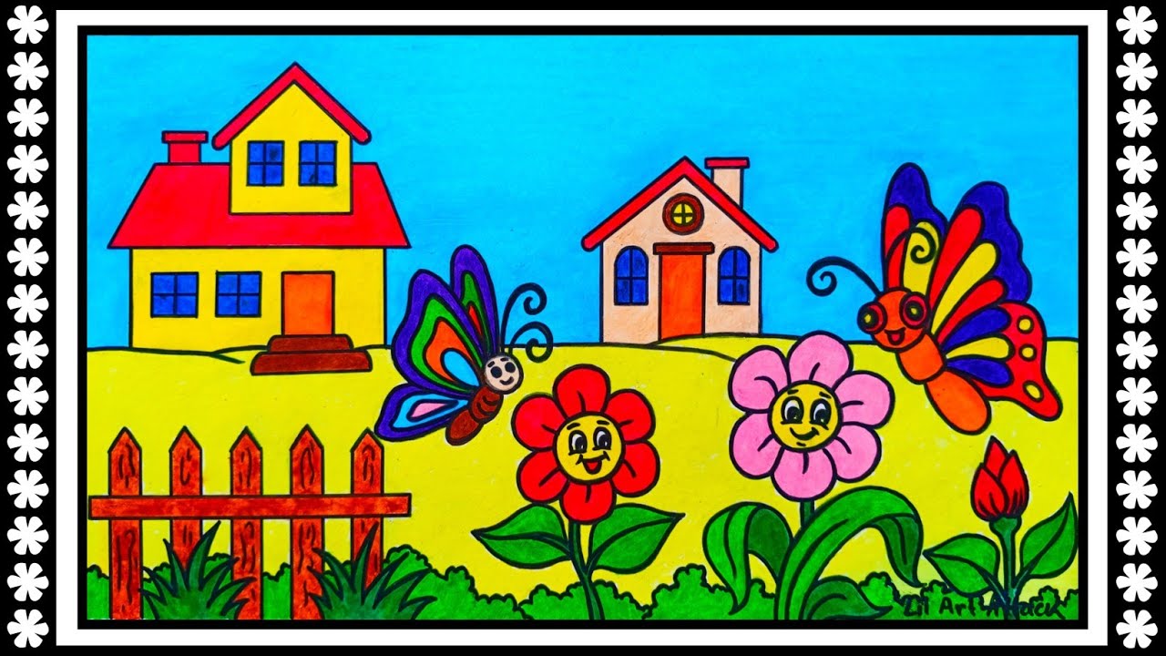 Spring Season Drawing | How To Draw Spring Season | Spring Season Drawing Easy