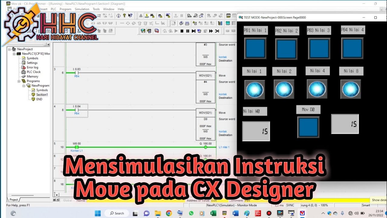 Mensimulasikan Instruksi Move Pada CX Designer