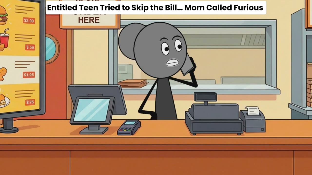 Entitled Teen Tried to Skip the Bill… Mom Called Furious 😬