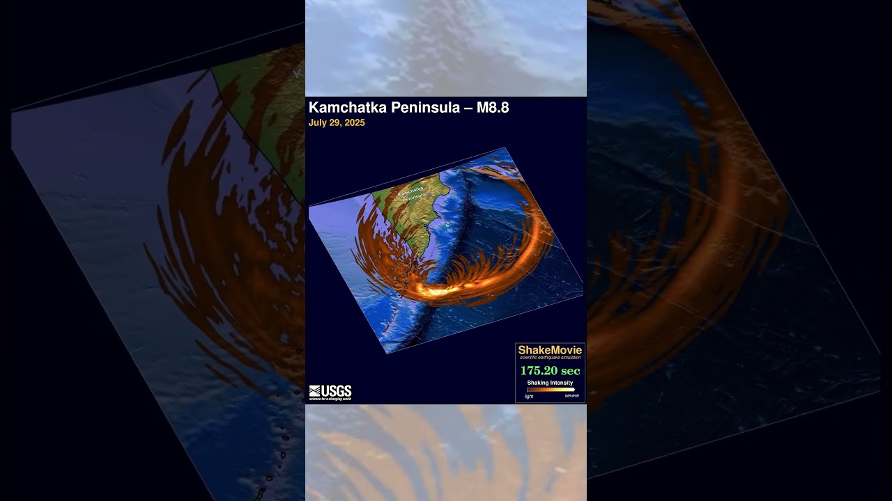 M8.8 Kamchatka Peninsula Earthquake Animation