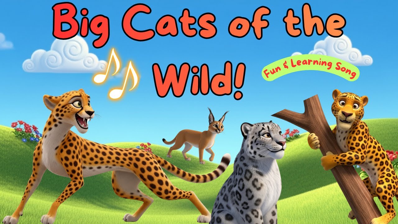 Big Cats of the Wild | Fun Nursery Rhyme for Kids | Learn Lion, Tiger, Leopard & More!