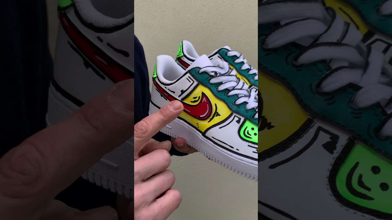 Nike Air Force One Custom Cartoon Dipinte A Mano Mojito - LLab Custom Sneakers