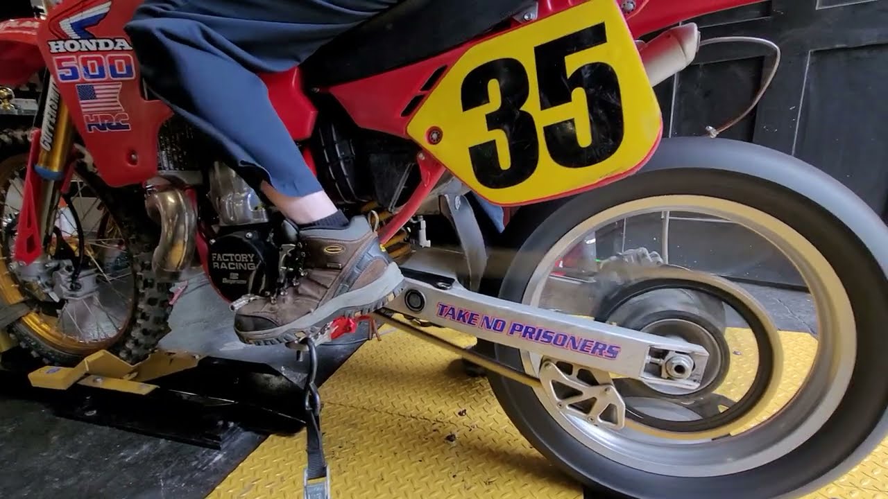 DYNO RUN #8 ON JR'S STOCK 1989 HONDA CR500R 53.89 RWHP ON WELL USED ENGINE