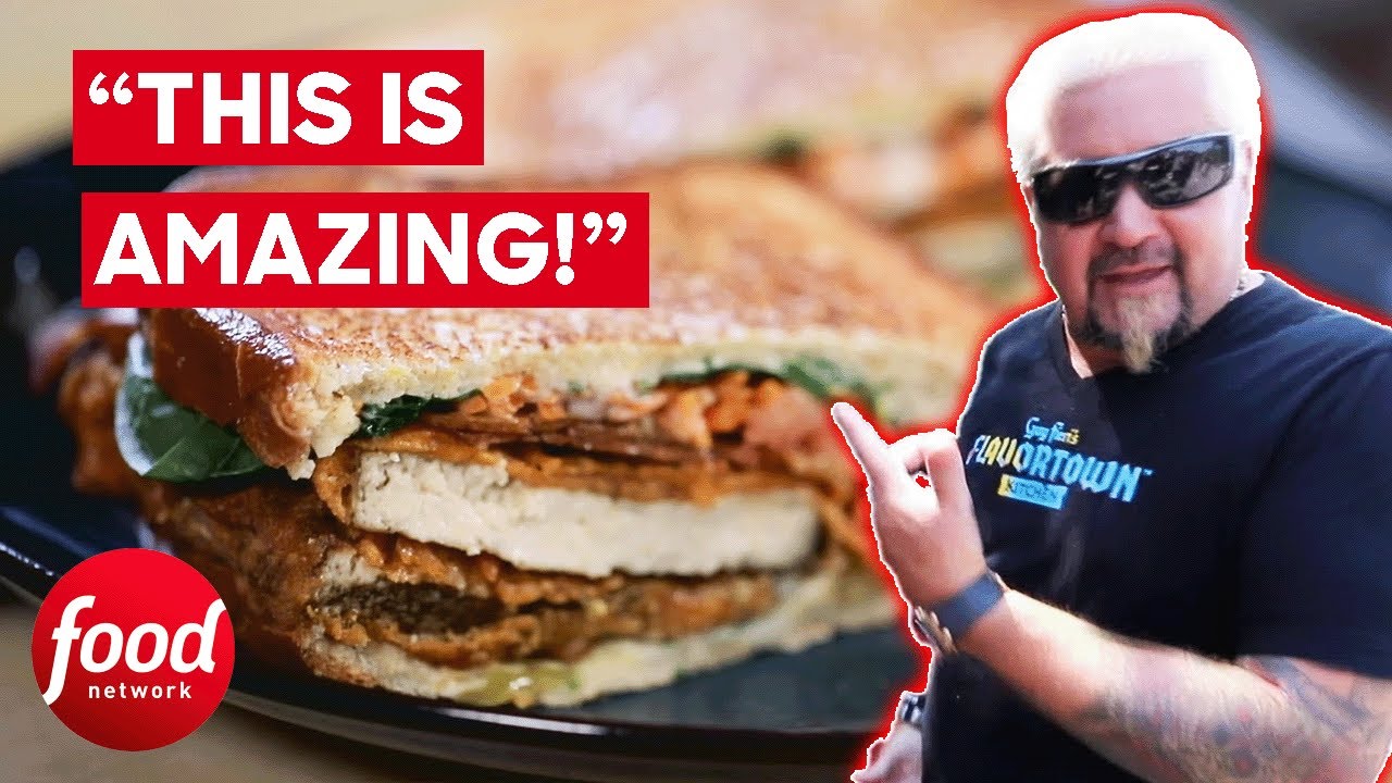 Guy Tries Vegan Chicken Club Sandwich In Nashville | Diners, Drive-Ins & Dives