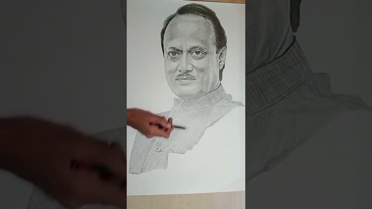 #Ajit pavr drawing #महाराष्ट्र के ऊप मुख्यमंत्री अजित पवार का चीत्र 🚩✏️