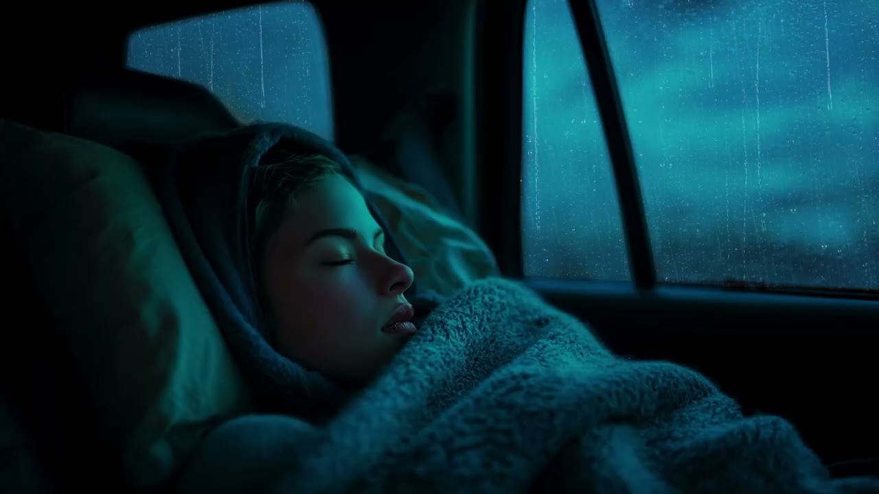 Fall Asleep Fast with Heavy Rain & Thunder on Car During Midnight Storm