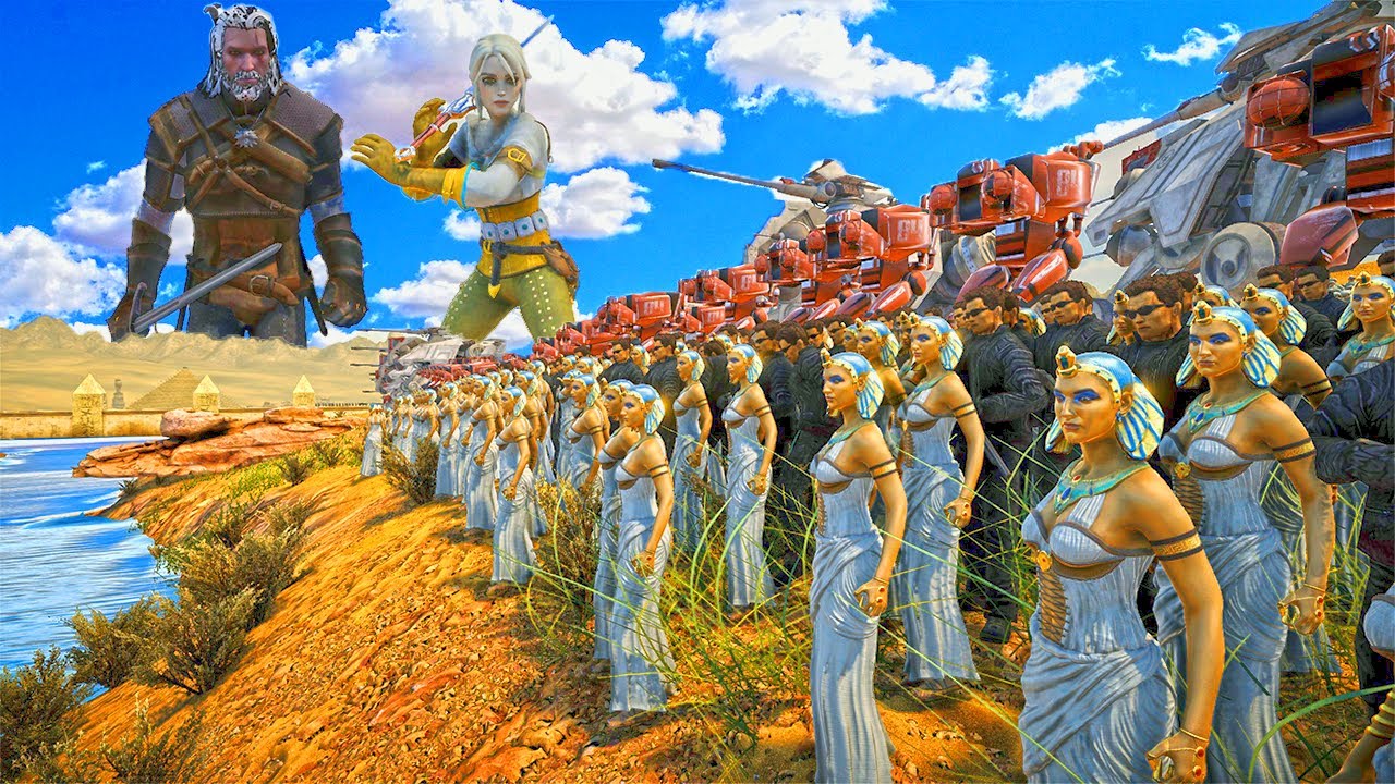 Cleopatra, Arnold T800, Mechrobo & Star AT TE VS. 1.8 MILLION WTC ciri & Geralt of rivia !! UEBS 2