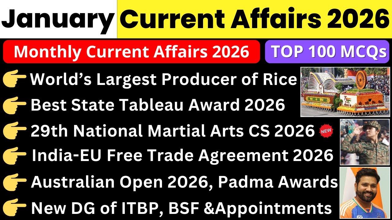January Current Affairs 2026 | January 2026 Current Affairs | Current Affairs 2026 January