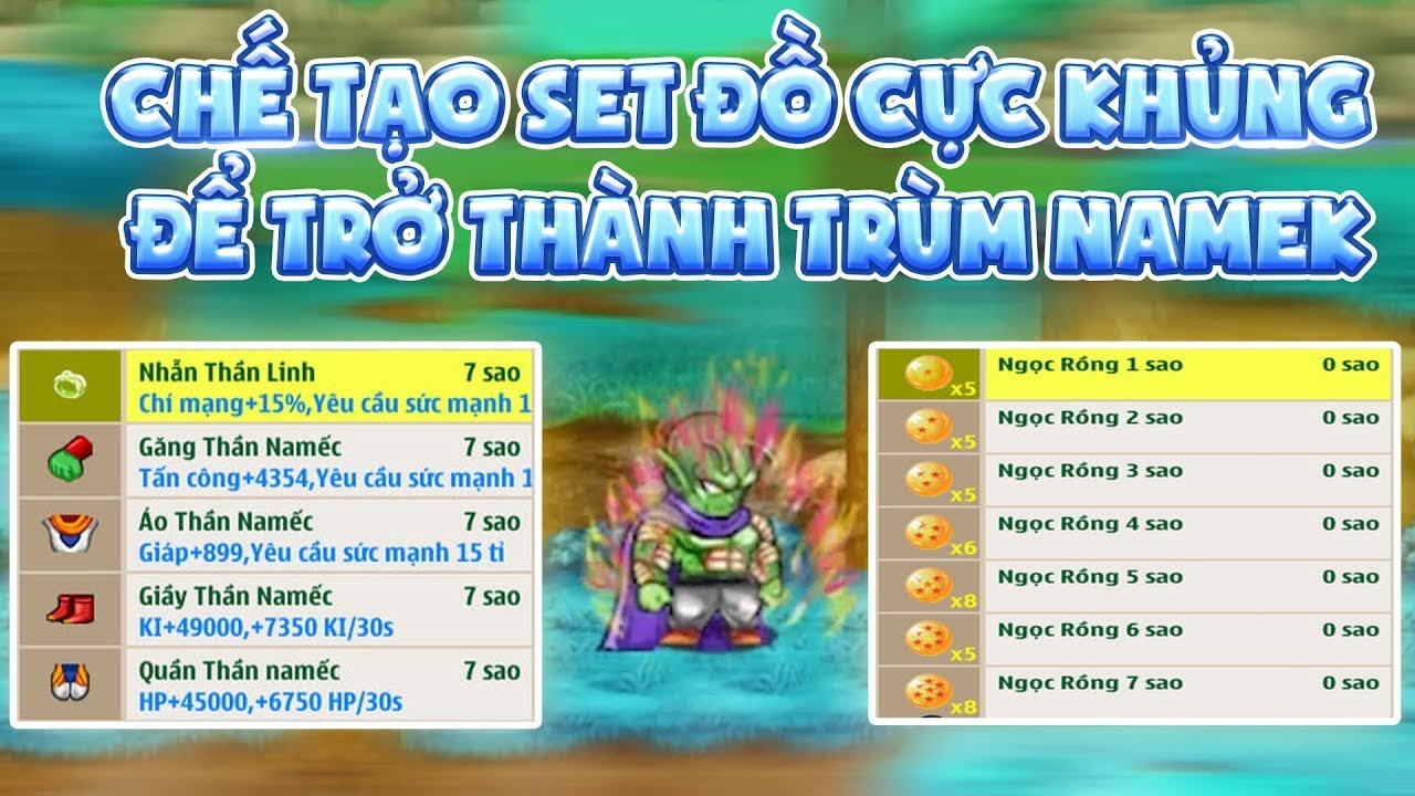 NROBLUE - Chế tạo Set đồ cực khủng chuẩn bị h&agrave;nh tr&igrave;nh trở th&agrave;nh Tr&ugrave;m Namek