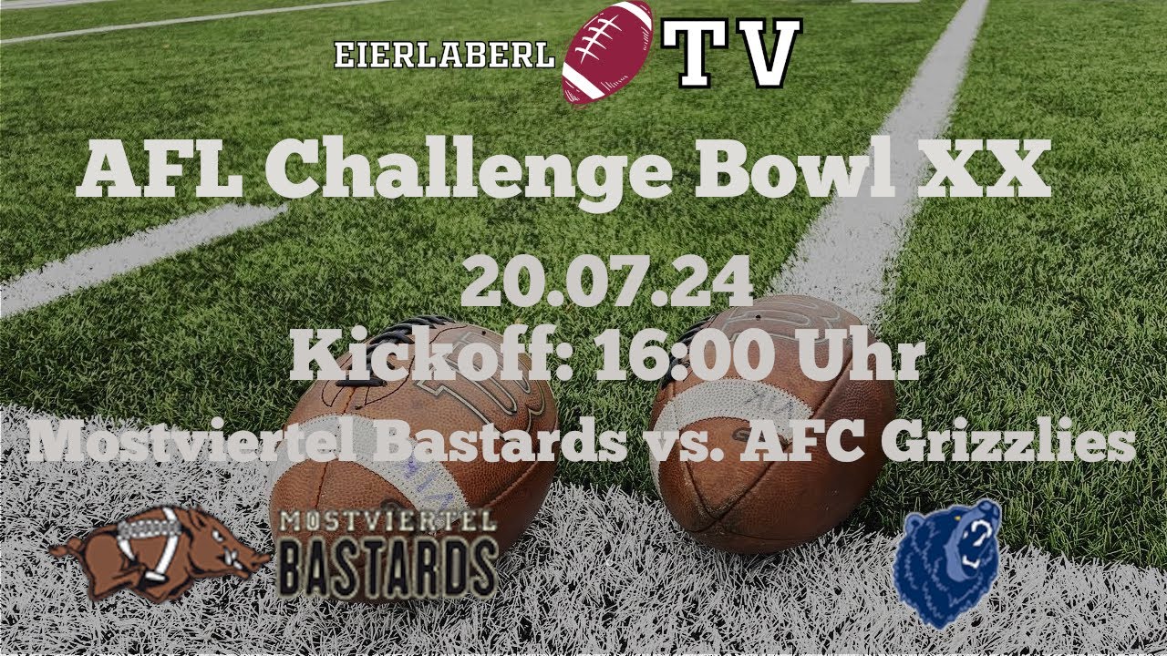 Livestream AFL Division 3 Challenge Bowl XX AFC Mostviertel Bastards vs. AFC Grizzlies