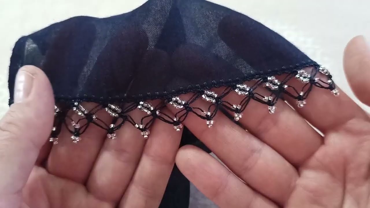 Kum Boncuklu Tığ Oya Modeli 9