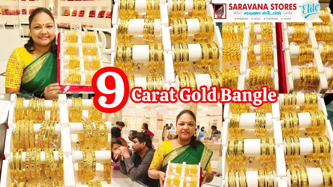 9 Carat Gold Bangle Design from 6 To 20 Gram/ Tnagar Saravana Elite/Function wear Broad Bangles
