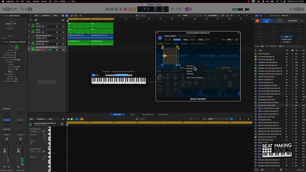 Logic Pro 10.7 - How To Make A Beat Using Stock Samples & Loops