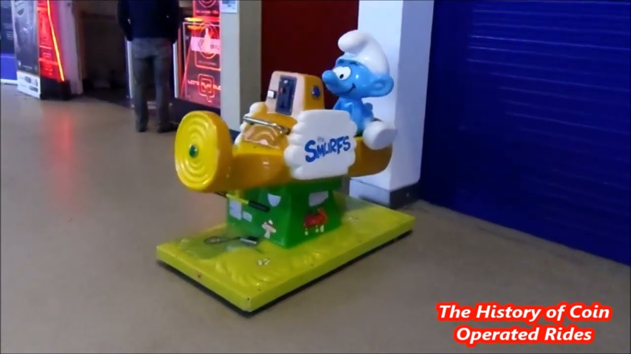 2010s Cogan Coin Operated See-Saw Kiddie Ride - The Smurfs Up and Down