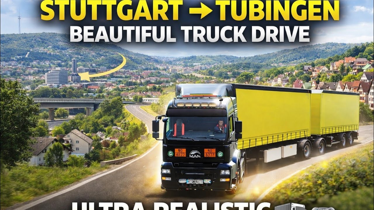 The Journey Continues! Stuttgart → Tübingen | Part 2 | Ultra Realistic Truck Drive 🚛