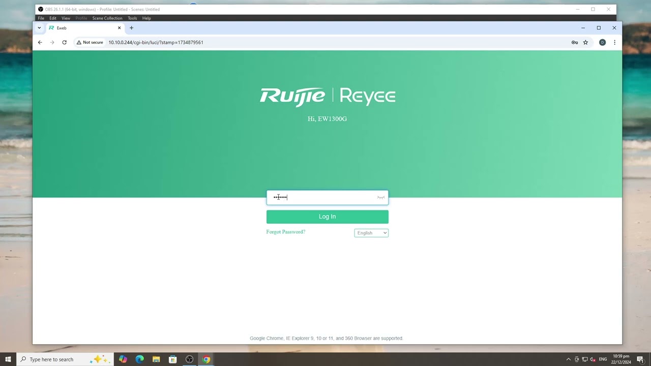 Converting Wireless Router to an Access Point (Ruijie RG-EW1300G Wireless Router)