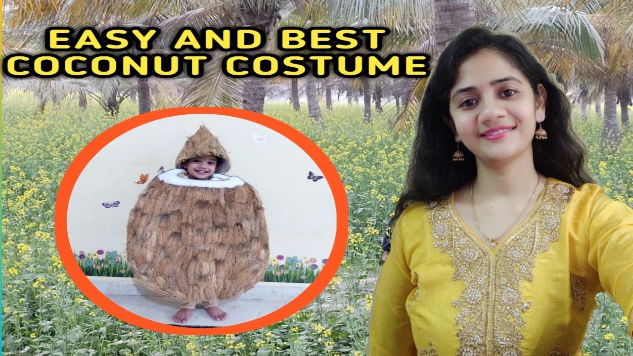 Stepwise process to make Coconut fancy dress costume/ Easy homemade coconut costume!!