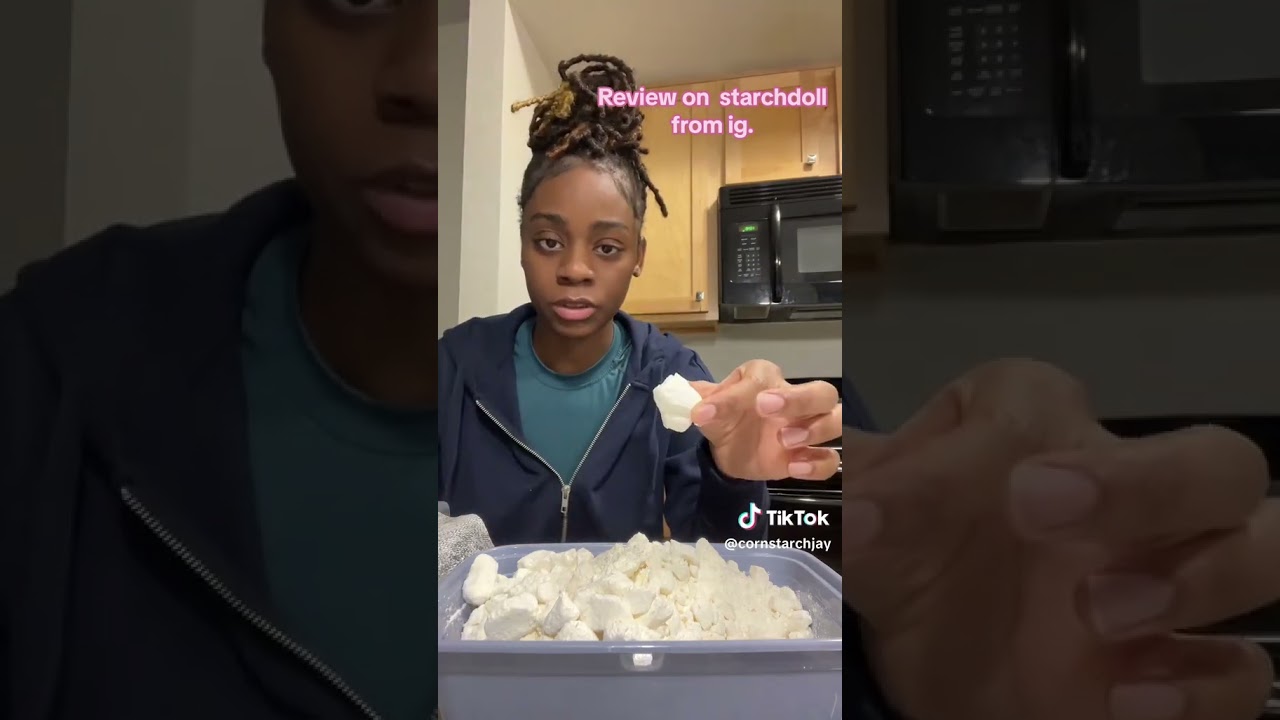 review on starchdoll🍚🎉🤤😋 #asmr #starchdoll #cornstarch