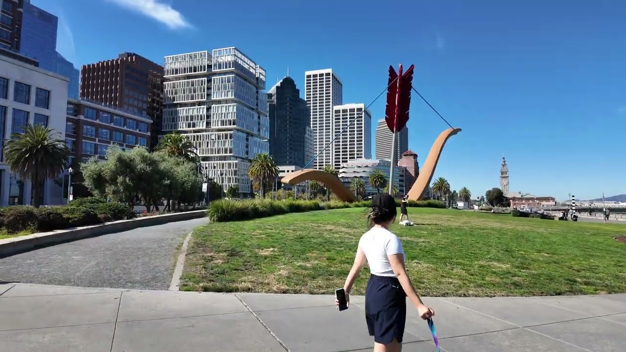 Oracle Park to Ferry Building Walk – Bay Bridge & Waterfront Views (4K Silent) 🇺🇸