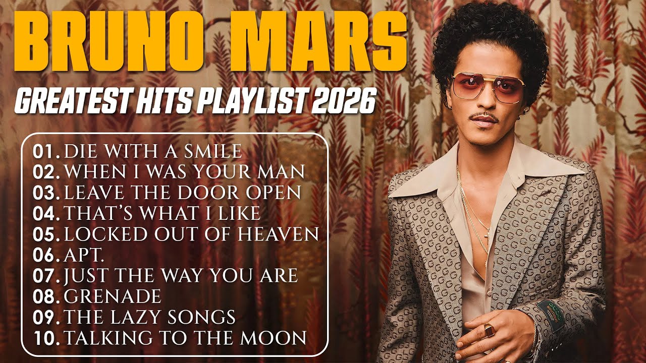 Bruno Mars Greatest Hits Playlist 2026 |  Best Of Bruno Mars