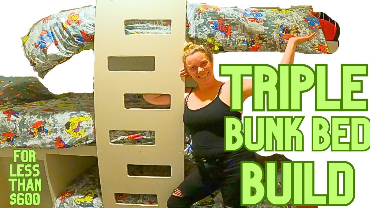 DIY Triple Bunk Bed for under $600