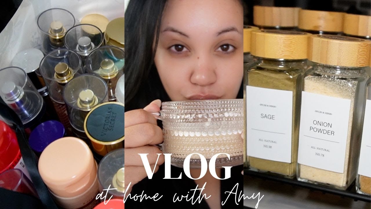 AT HOME WITH AMY 🏠 VLOG | KITCHEN ORGANIZATION, MORNING SKINCARE ROUTINE + BODYCARE DECLUTTERING ❣️
