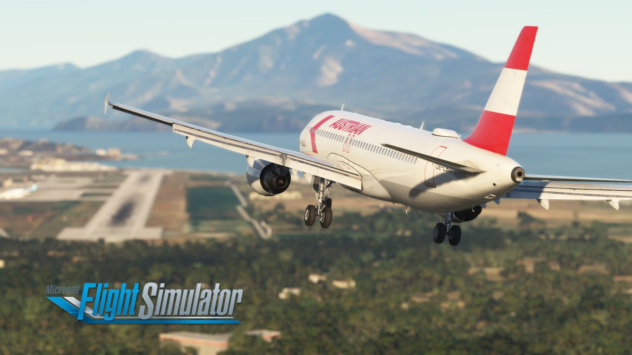 Samos visual approach into runway 09 | Austrian Airlines | Fenix Airbus A320 | MSFS 2020