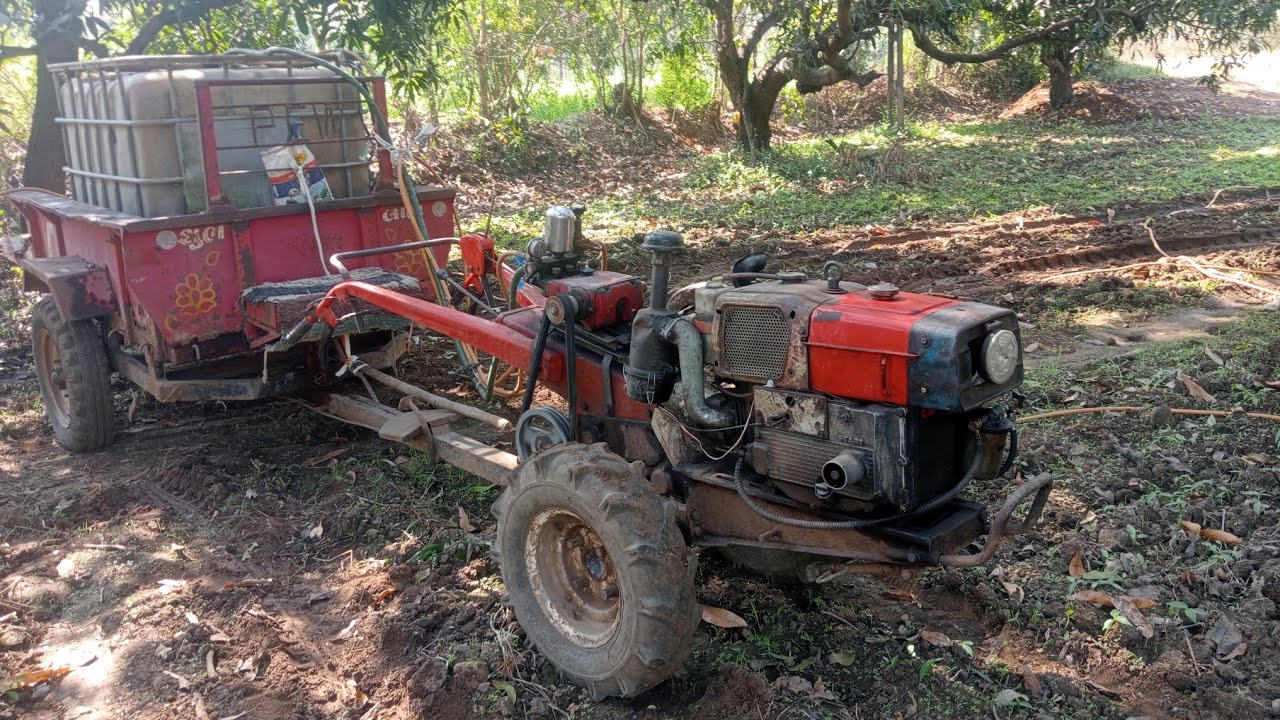 Power tiller sprey pump attached and trolly power tiller best jugad #tusharpowertiller 
