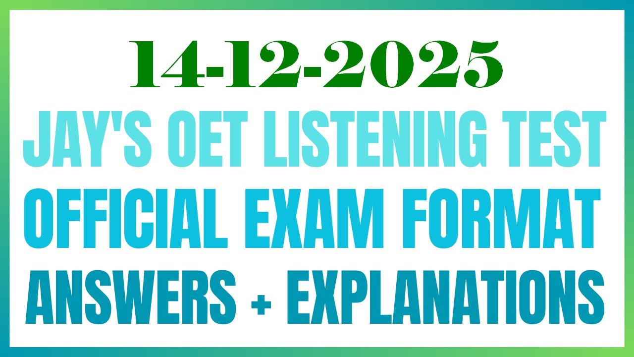 OET READING TEST  14.12.2025 #oet #oetexam #oetnursing #oetlisteningtest