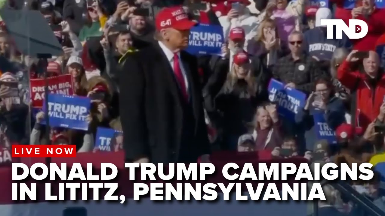 Donald Trump holds a campaign rally in Lititz, Pennsylvania