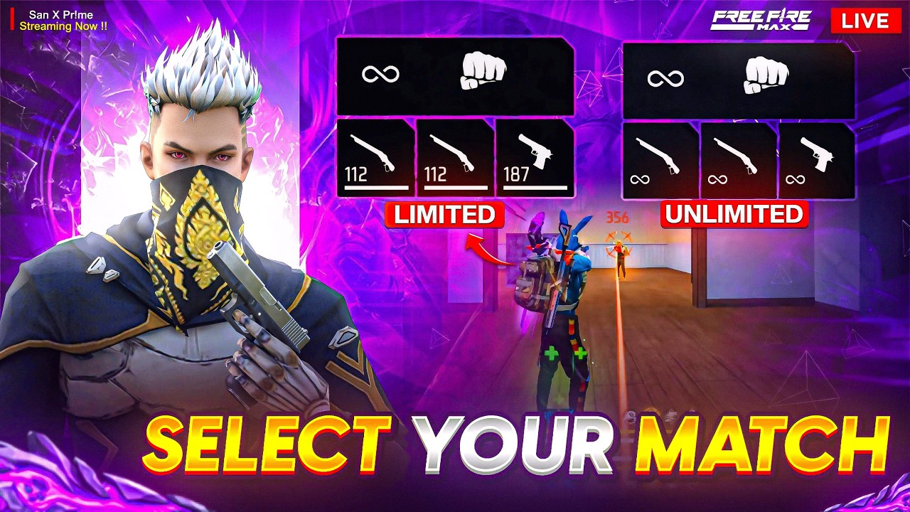 4 Vs 4 LIMITED & UNLIMITED ROOMS 🔥 FREE FIRE TELUGU  LIVE  #xprime #sanxprime